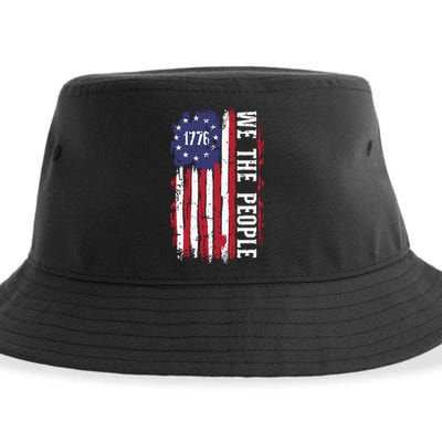 Us American Flag 1776 We The People For Independence Day Sustainable Bucket Hat