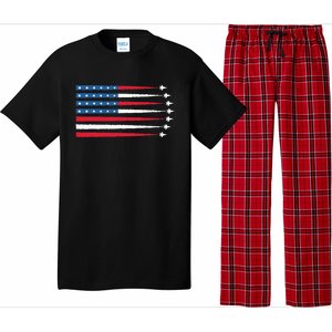 Usa American Flag Fighter Jets Patriotic Pajama Set