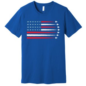 Usa American Flag Fighter Jets Patriotic Premium T-Shirt