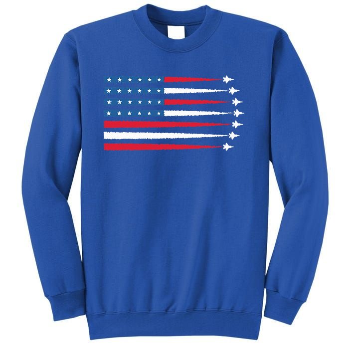 Usa American Flag Fighter Jets Patriotic Tall Sweatshirt