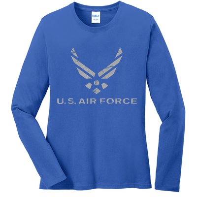 US Air Force Logo Star Vintage Military Airforce Men Women Ladies Long Sleeve Shirt