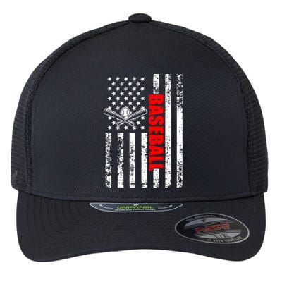 US American Flag Baseball Patriotic Baseball Flexfit Unipanel Trucker Cap