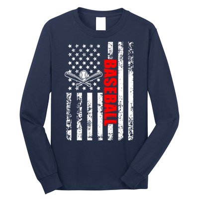 US American Flag Baseball Patriotic Baseball Long Sleeve Shirt