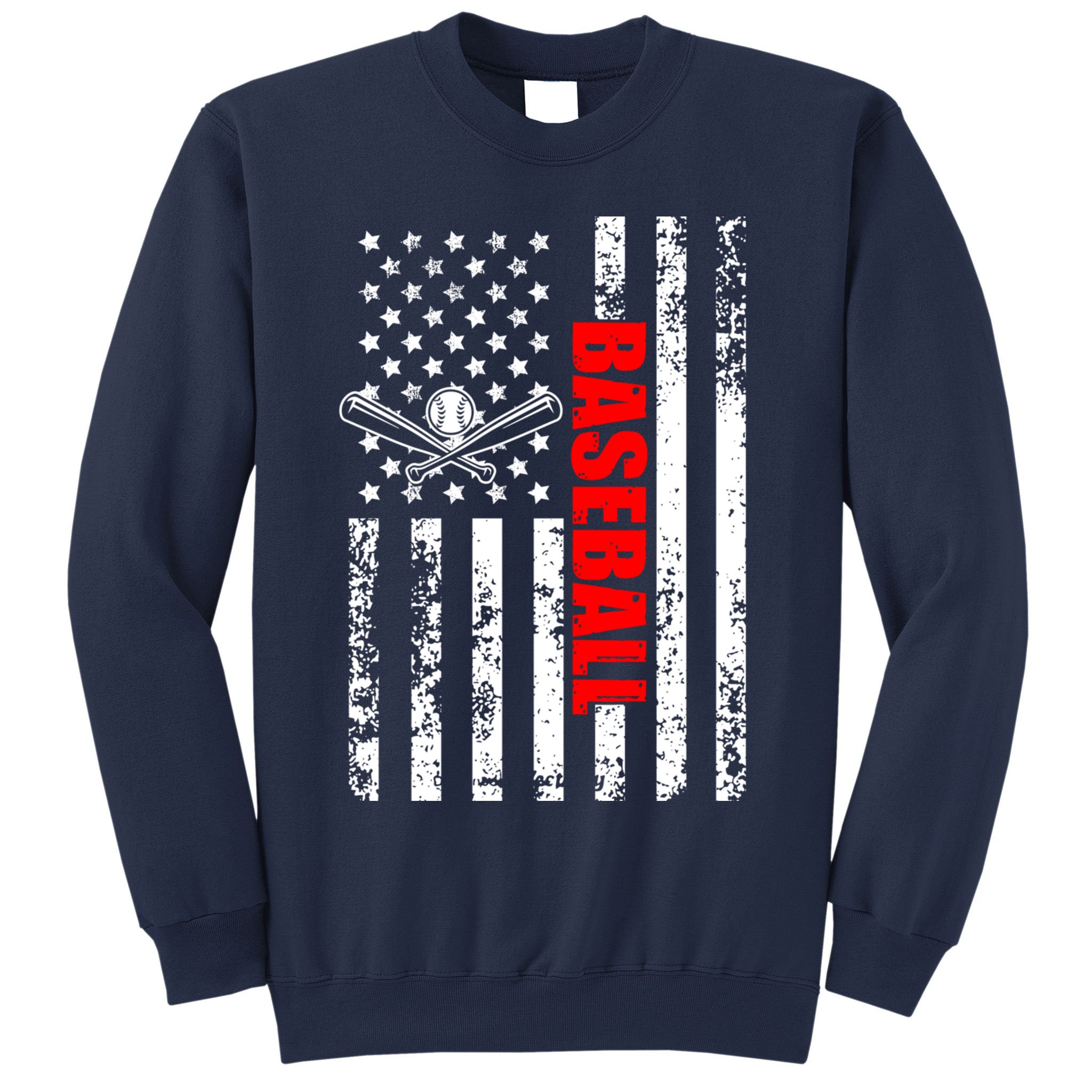 US American Flag Baseball Patriotic Baseball Sweatshirt