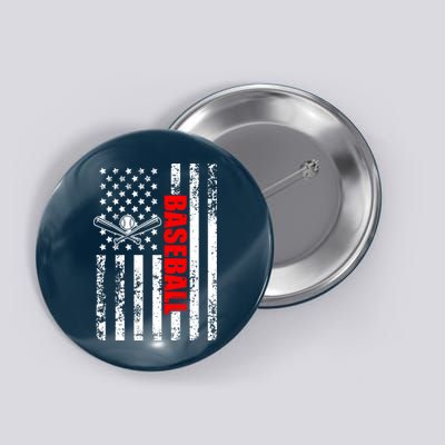 US American Flag Baseball Patriotic Baseball Button