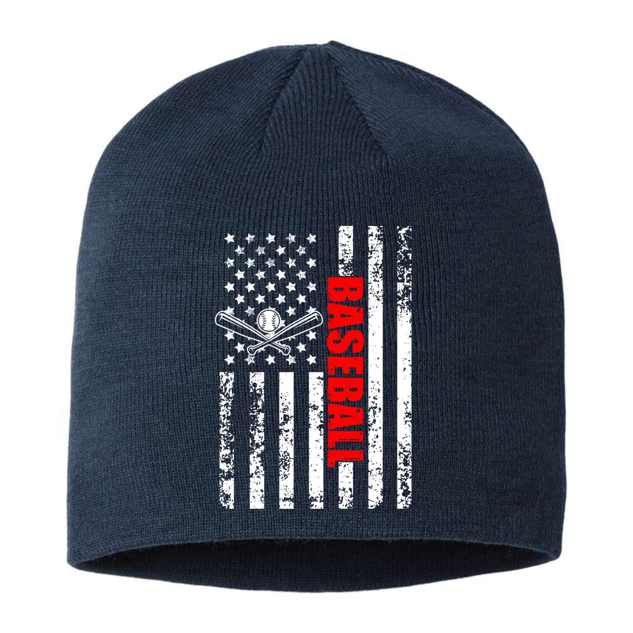 US American Flag Baseball Patriotic Baseball Sustainable Beanie