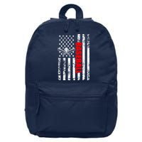 US American Flag Baseball Patriotic Baseball 16 in Basic Backpack
