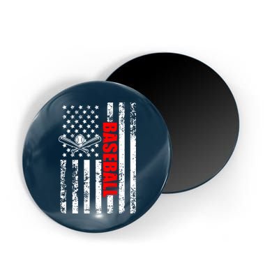 US American Flag Baseball Patriotic Baseball Magnet
