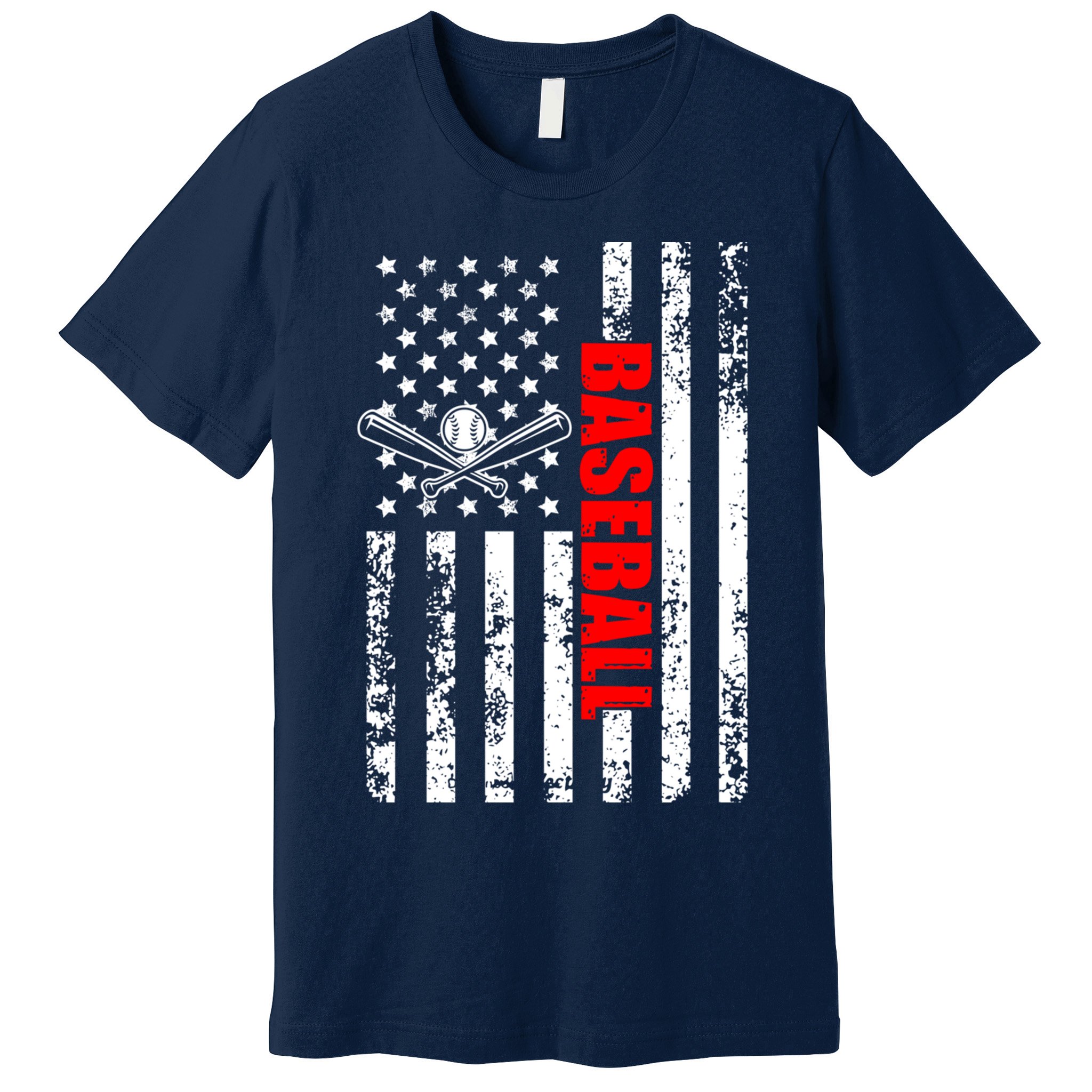 US American Flag Baseball Patriotic Baseball Premium T-Shirt