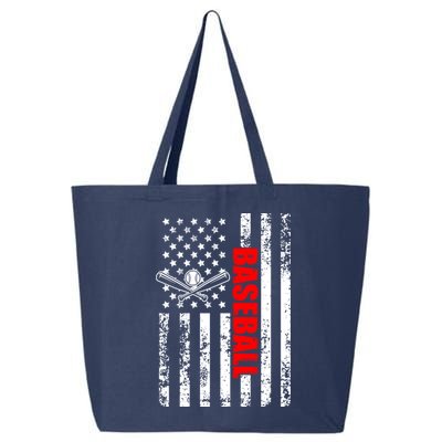 US American Flag Baseball Patriotic Baseball 25L Jumbo Tote