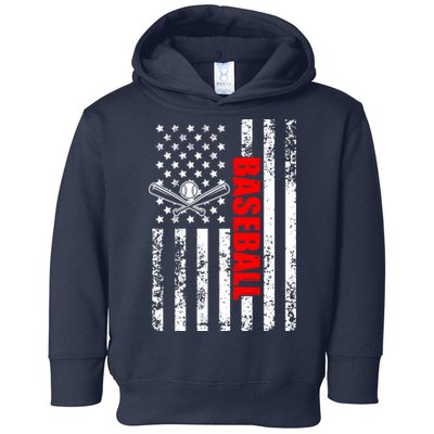 US American Flag Baseball Patriotic Baseball Toddler Hoodie
