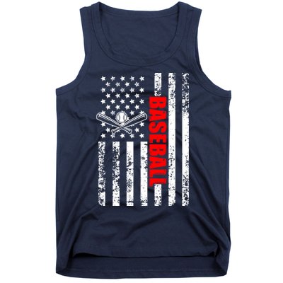 US American Flag Baseball Patriotic Baseball Tank Top