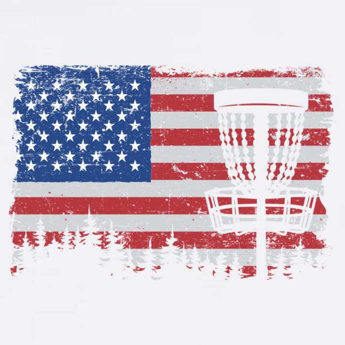 Us American Flag Disc Golf Basket Frisbee Vintage Disc Golf Gift Doggie Tank