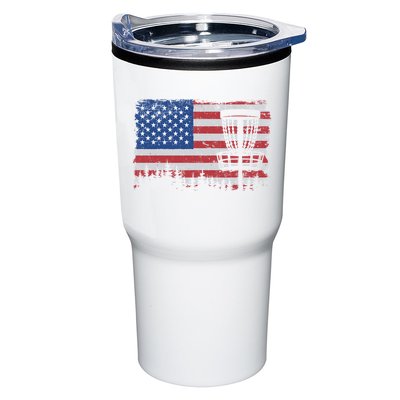 Us American Flag Disc Golf Basket Frisbee Vintage Disc Golf Gift Tumbler