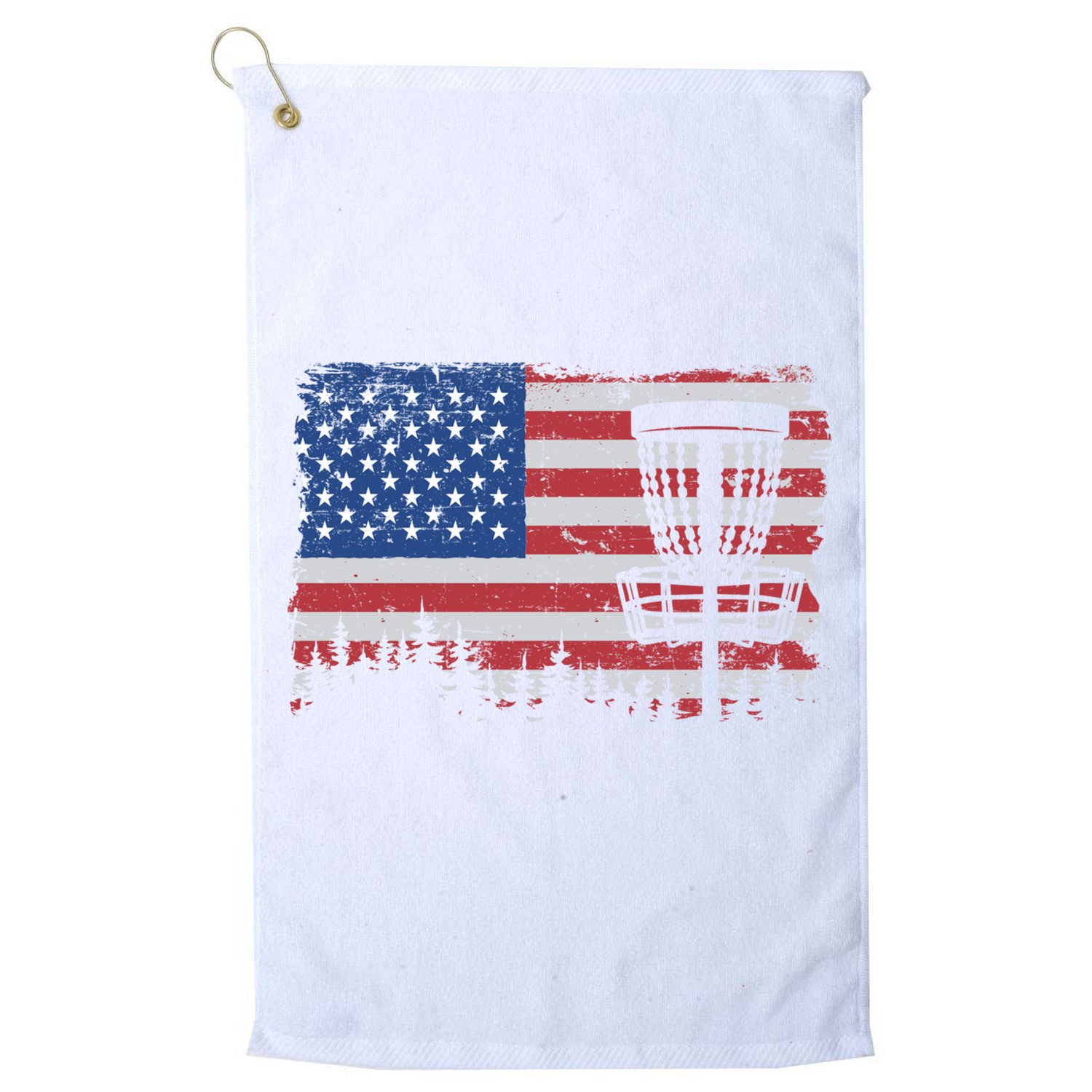 Us American Flag Disc Golf Basket Frisbee Vintage Disc Golf Gift Golf Towel
