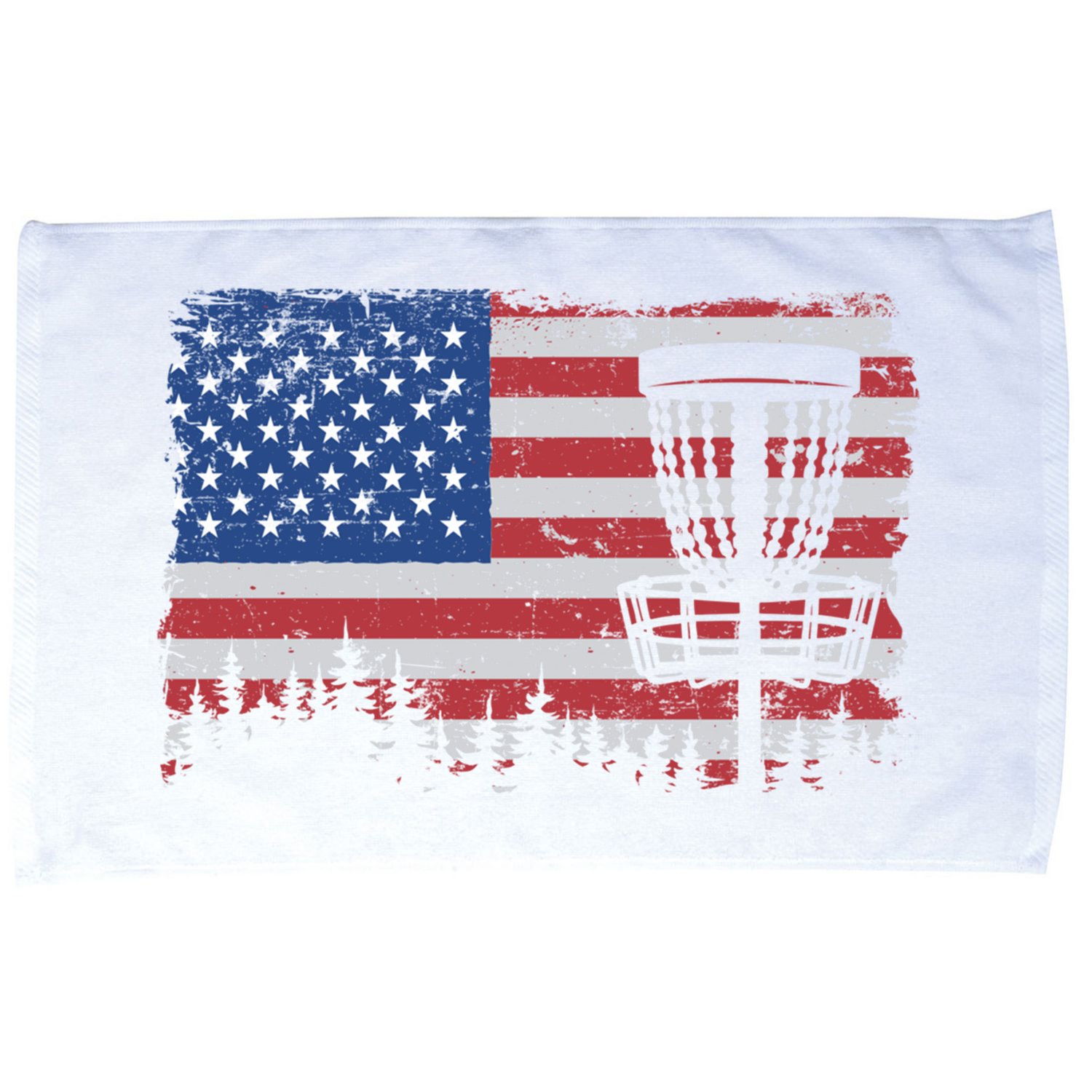 Us American Flag Disc Golf Basket Frisbee Vintage Disc Golf Gift Microfiber Hand Towel