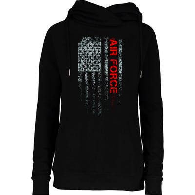 U.S. Air Force Vintage USA Flag Womens Funnel Neck Pullover Hood