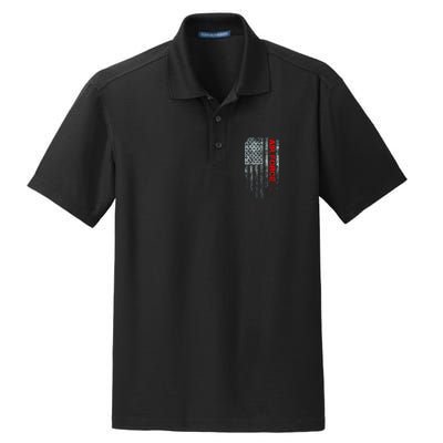 U.S. Air Force Vintage USA Flag Dry Zone Grid Polo