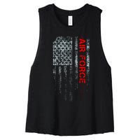 U.S. Air Force Vintage USA Flag Women's Racerback Cropped Tank