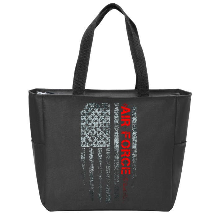 U.S. Air Force Vintage USA Flag Zip Tote Bag