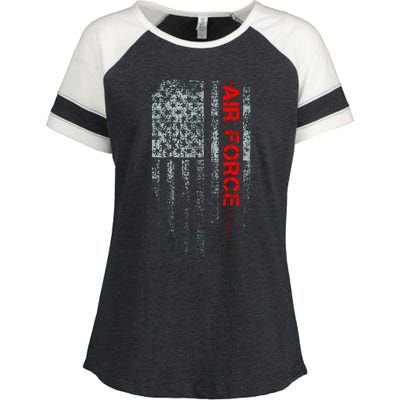 U.S. Air Force Vintage USA Flag Enza Ladies Jersey Colorblock Tee