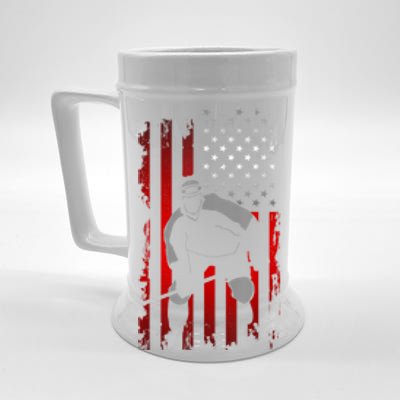 US American Flag Sports Patriotic Ice Hockey Beer Stein