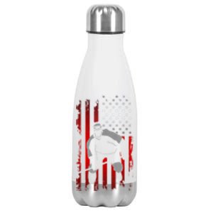 US American Flag Sports Patriotic Ice Hockey Stainless Steel Insulated Water Bottle