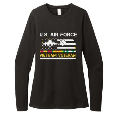 US Air Force Vietnam Veteran, USAF Veteran, USA Flag Gift Womens CVC Long Sleeve Shirt