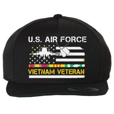 US Air Force Vietnam Veteran, USAF Veteran, USA Flag Gift Wool Snapback Cap