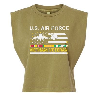 US Air Force Vietnam Veteran, USAF Veteran, USA Flag Gift Garment-Dyed Women's Muscle Tee