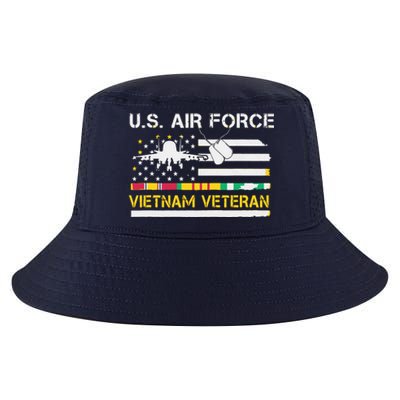 US Air Force Vietnam Veteran, USAF Veteran, USA Flag Gift Cool Comfort Performance Bucket Hat