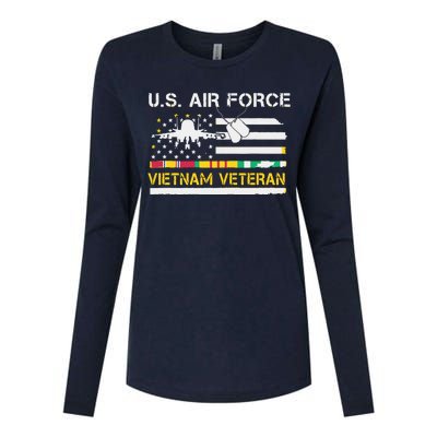 US Air Force Vietnam Veteran, USAF Veteran, USA Flag Gift Womens Cotton Relaxed Long Sleeve T-Shirt