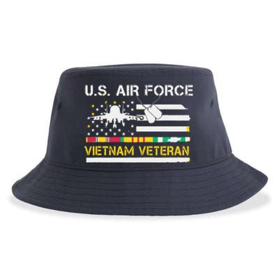 US Air Force Vietnam Veteran, USAF Veteran, USA Flag Gift Sustainable Bucket Hat