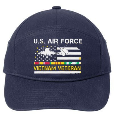 US Air Force Vietnam Veteran, USAF Veteran, USA Flag Gift 7-Panel Snapback Hat