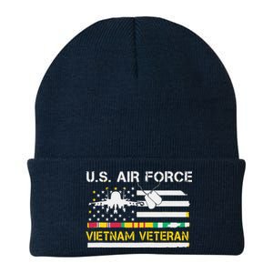 US Air Force Vietnam Veteran, USAF Veteran, USA Flag Gift Knit Cap Winter Beanie