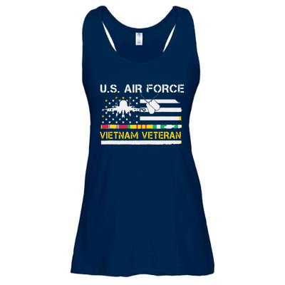 US Air Force Vietnam Veteran, USAF Veteran, USA Flag Gift Ladies Essential Flowy Tank