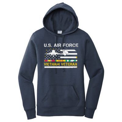 US Air Force Vietnam Veteran, USAF Veteran, USA Flag Gift Women's Pullover Hoodie