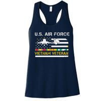 US Air Force Vietnam Veteran, USAF Veteran, USA Flag Gift Women's Racerback Tank