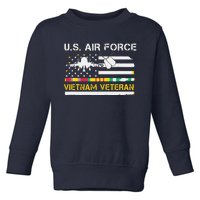 US Air Force Vietnam Veteran, USAF Veteran, USA Flag Gift Toddler Sweatshirt