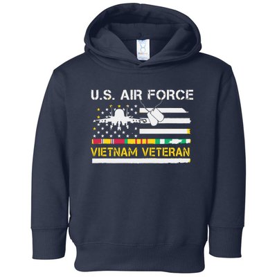 US Air Force Vietnam Veteran, USAF Veteran, USA Flag Gift Toddler Hoodie