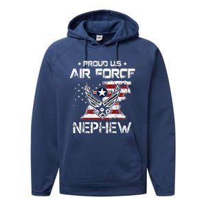 US Air Force Proud Nephew Proud Air Force Nephew Father Day Performance Fleece Hoodie