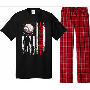 Usa American Flag Baseball Daddy Dad Papa Fathers Day Gift Pajama Set