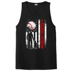 Usa American Flag Baseball Daddy Dad Papa Fathers Day Gift PosiCharge Competitor Tank