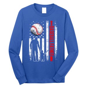 Usa American Flag Baseball Daddy Dad Papa Fathers Day Gift Long Sleeve Shirt