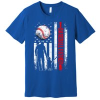 Usa American Flag Baseball Daddy Dad Papa Fathers Day Gift Premium T-Shirt