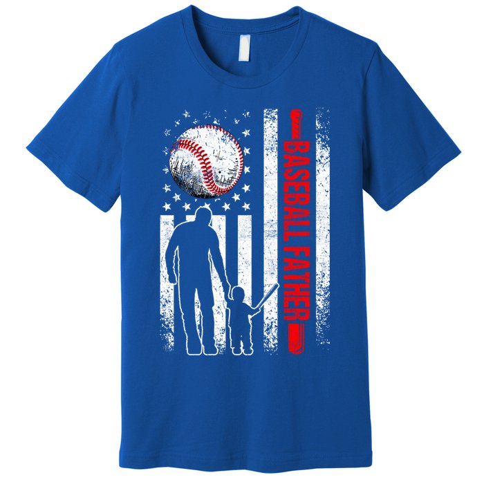 Usa American Flag Baseball Daddy Dad Papa Fathers Day Gift Premium T-Shirt