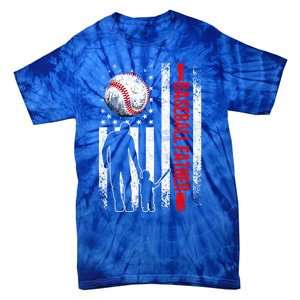 Usa American Flag Baseball Daddy Dad Papa Fathers Day Gift Tie-Dye T-Shirt