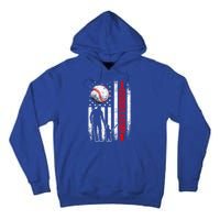 Usa American Flag Baseball Daddy Dad Papa Fathers Day Gift Tall Hoodie