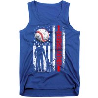 Usa American Flag Baseball Daddy Dad Papa Fathers Day Gift Tank Top