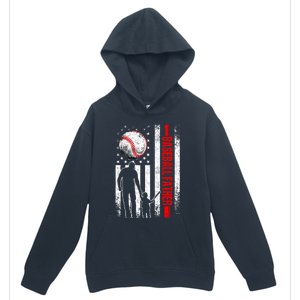 Usa American Flag Baseball Daddy Dad Papa Fathers Day Gift Urban Pullover Hoodie